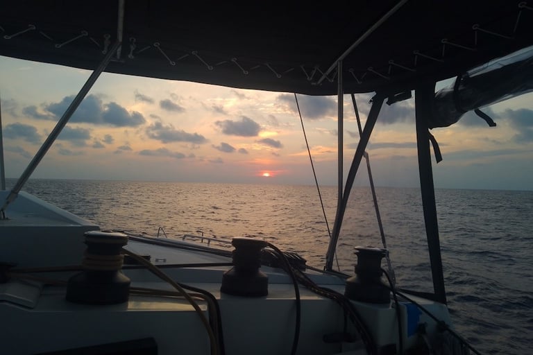 Sunrise on passage to Sarawak