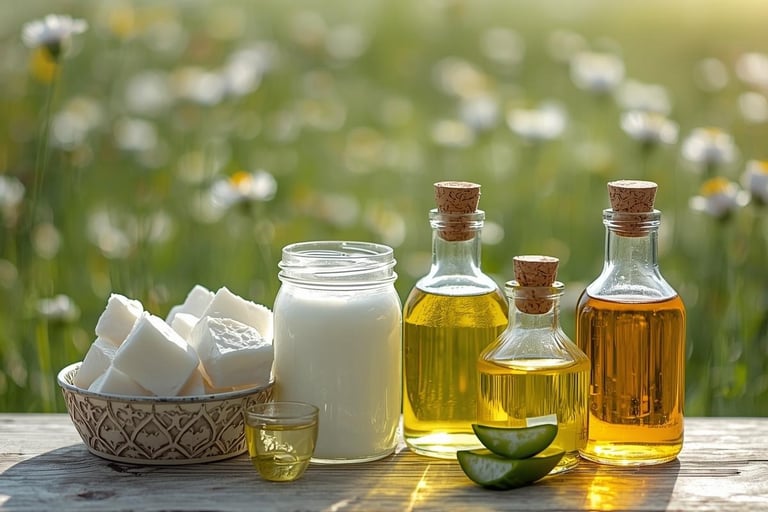 a table showing Back2naturalness Tallow Soap ingredients: Beef Tallow, sweet almond oil, jojoba oil,