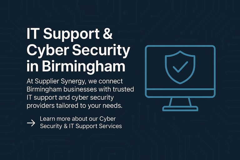 IT support and cyber security consultation for Birmingham businesses by Supplier Synergy