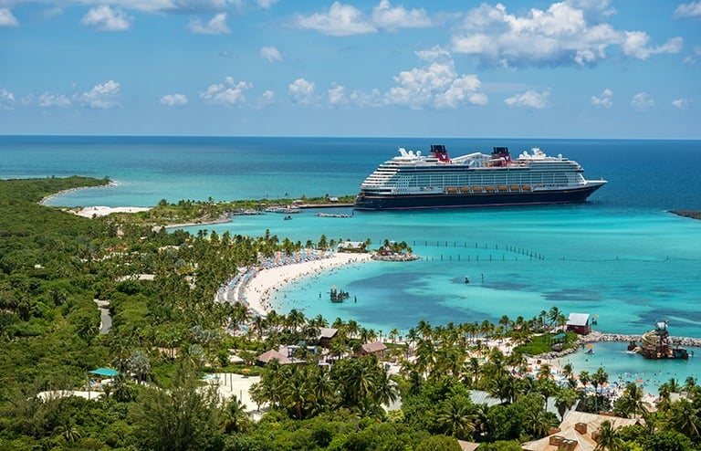 Aerial view of Castaway Cay