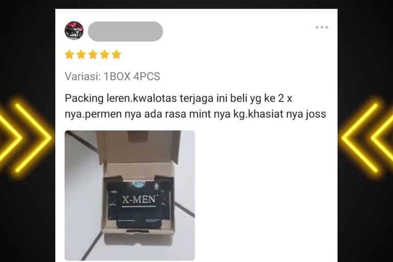 Testimoni konsumen permen xmen atau permen x-men.