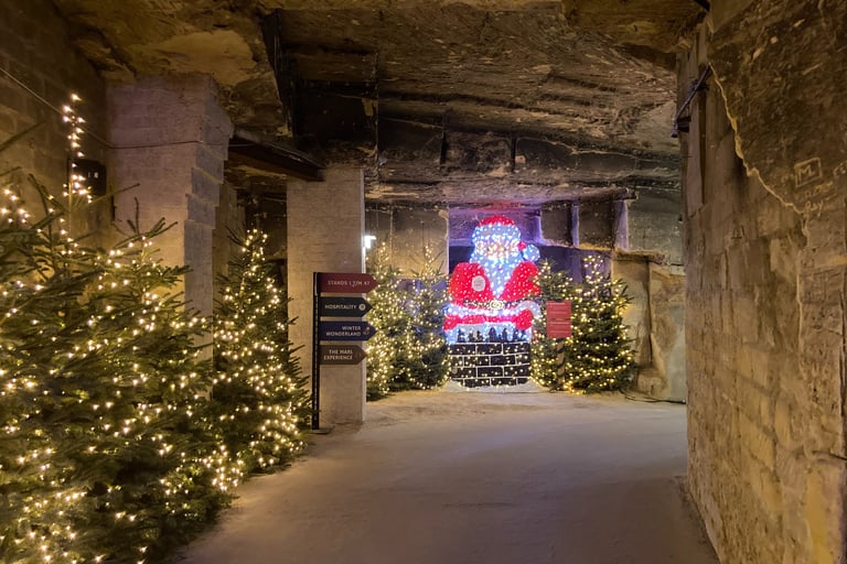 Inside the Christmas market cave in Valkenburg