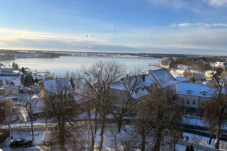 View of Ryn lake from the castle