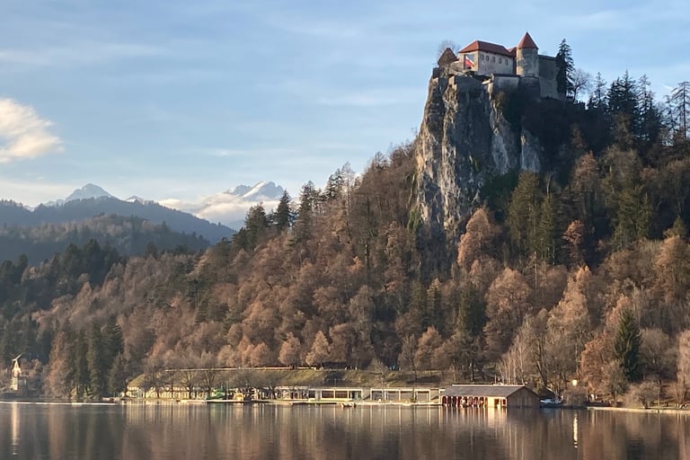 Lake Bled Castle in winter