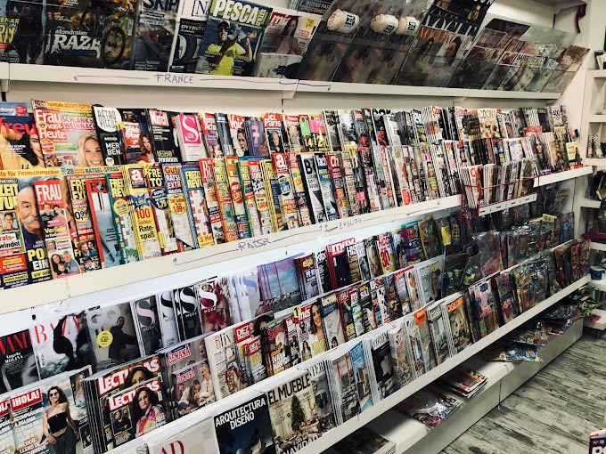 a large collection of magazines and magazines on display