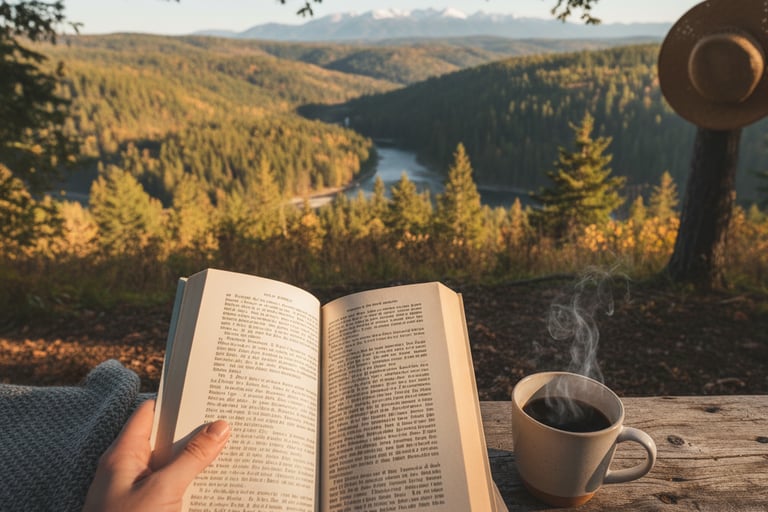 relaxing reading a book