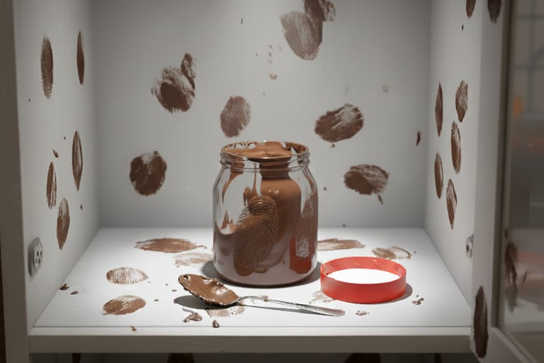 Chocolate mess everywhere - parenting fail