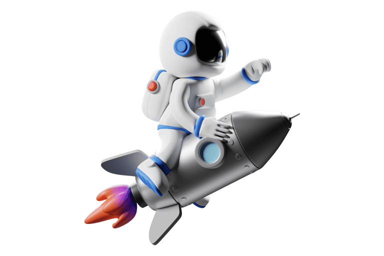 Foguete e astronauta