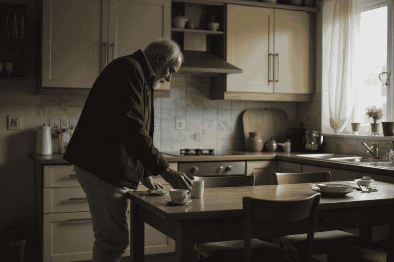 Alone in the kitchen