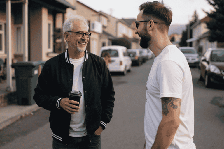 Two men enjoying a conversation