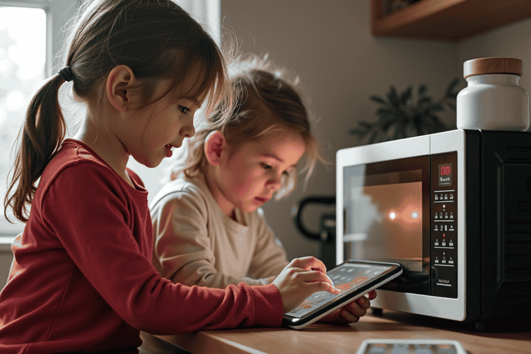 Children playing with a tablet