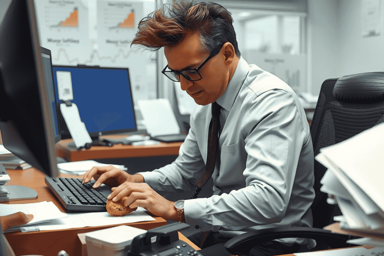 Man in an office and is harassed