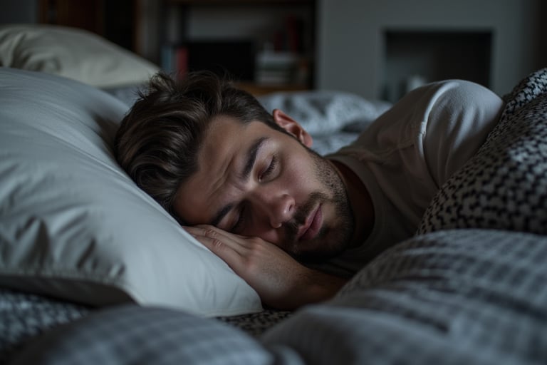 Man sleeping and recovering