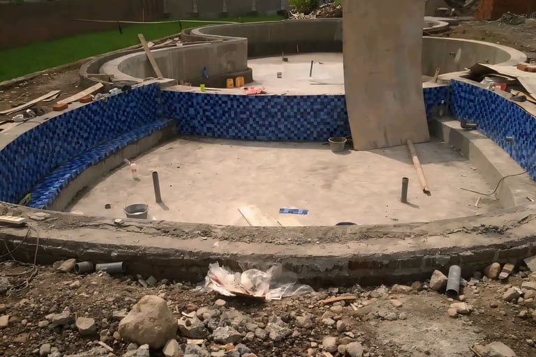 Pembuatan kolam renang di daerah Pemalang oleh tim dayanapool