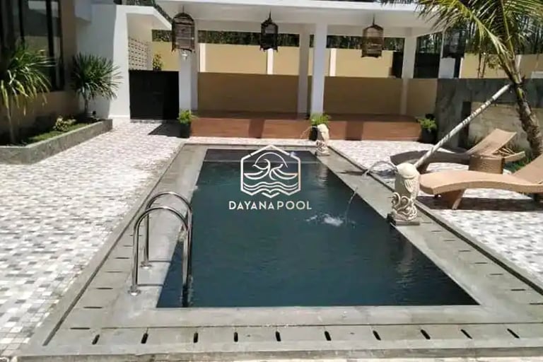 kolam renang over flow di villa rancaekek.