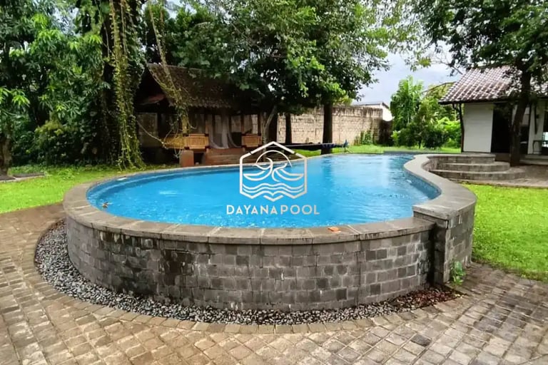 kolam renang over flow cantik dan mewah garapan dayanapool di villa