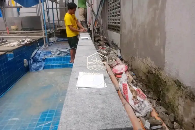 Pembuatan kolam renang di daerah Banten oleh tim dayanapool