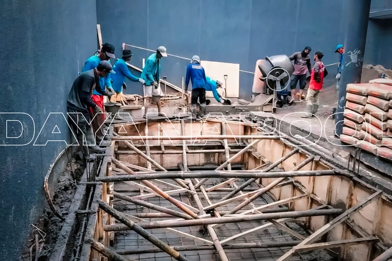 Pembuatan kolam renang di daerah Grobogan oleh tim dayanapool