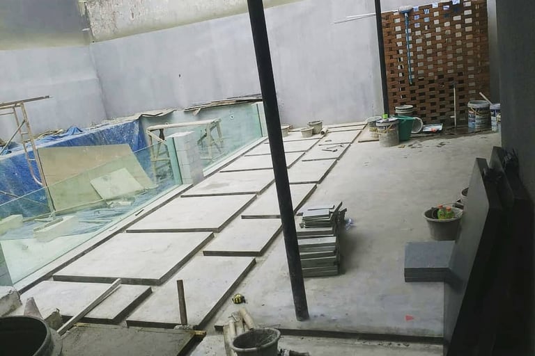 Pembuatan kolam renang di daerah Temanggung oleh tim dayanapool