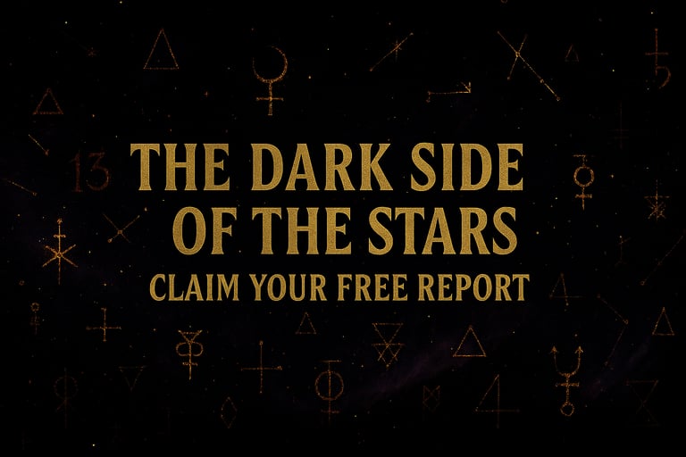 a dark background with a gold text that says, the dark side of the stars
