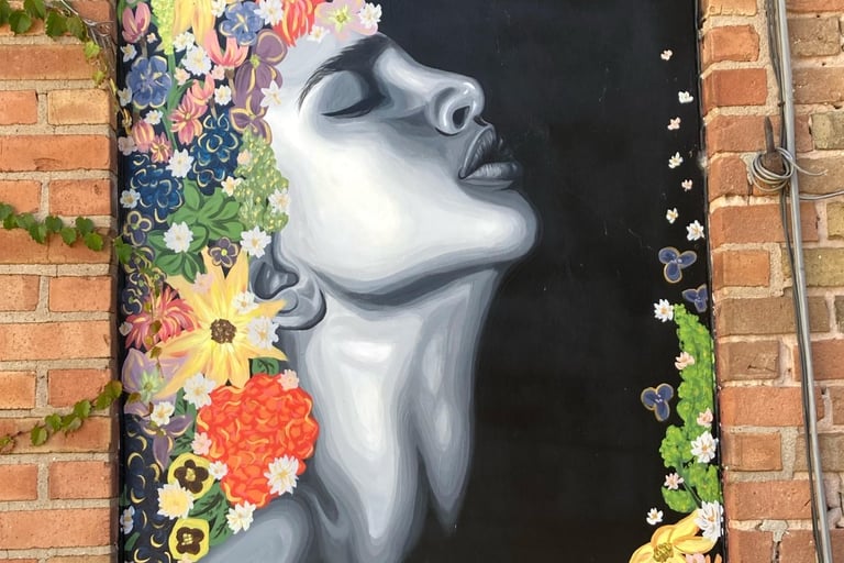 Wall mural in Oshkosh, Wisconsin. 