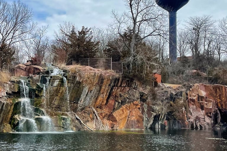 The Granite Quary waterfall in Montello, Wisconsin