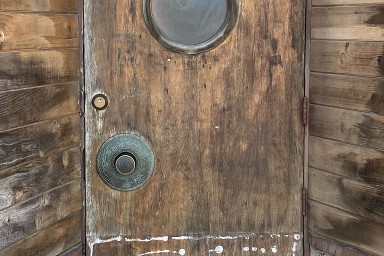 Front door to Grimm’s One More and I Gotta Go in Wautoma, Wisconsin