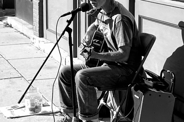 Street Musician in Princeton, Wisconsin. 