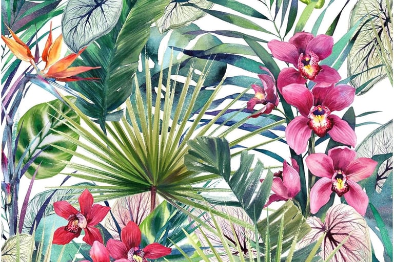 tropical colourful wallpaper