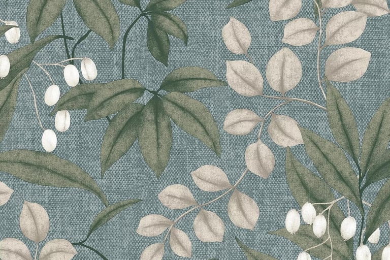 duck egg floral wallpaper with texture