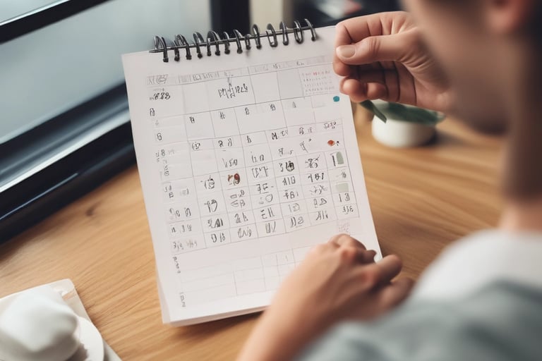 un homme vérifie son agenda pour acheter ses billets d'avion