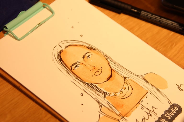 Live-zeichnen buchen Schnellportrait für Firmenveranstaltungen, Fashion und Beauty Events Firmenfeiern zur Kundenbindung