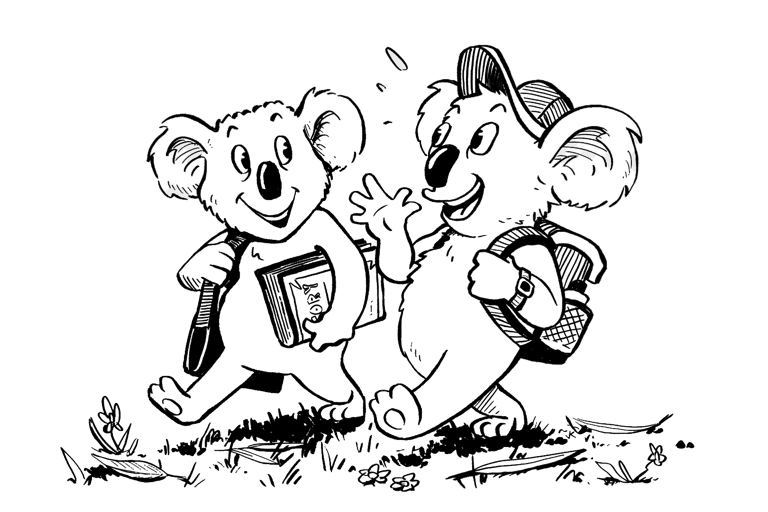 Koalat matkalla kouluun