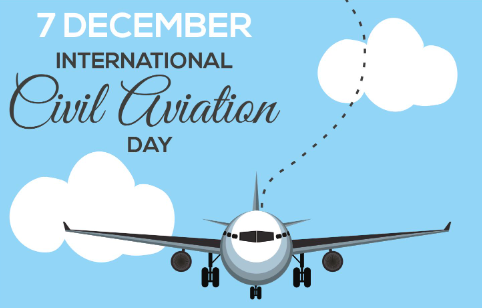 a plane with a plane flying over it and the words,'international civil civil