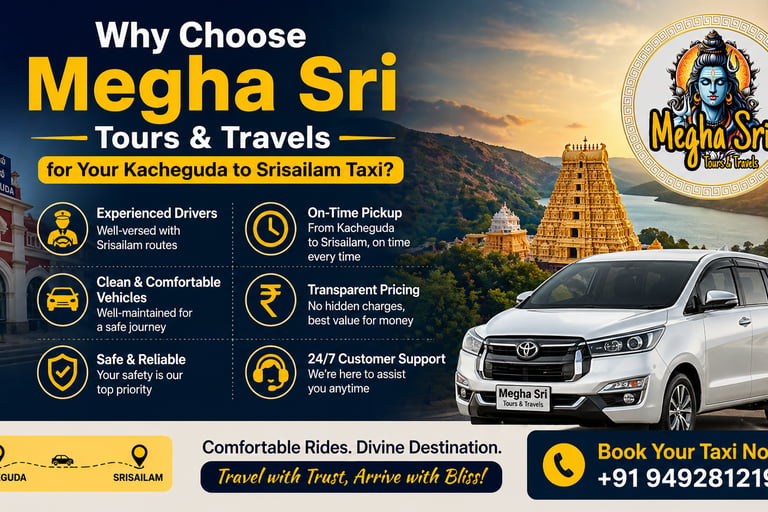 Kacheguda Railway Station to Srisailam Taxi Services