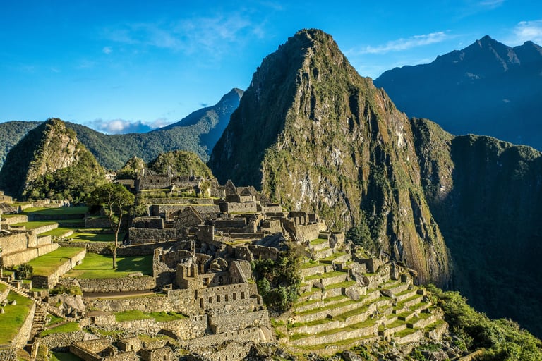 Patagonia Machu Picchu and Andes mountain landscapes in South America