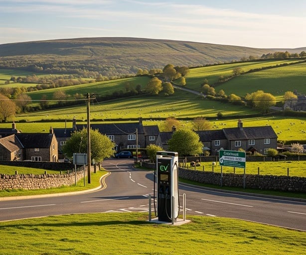 image of an EV charging station in West Yorkshire