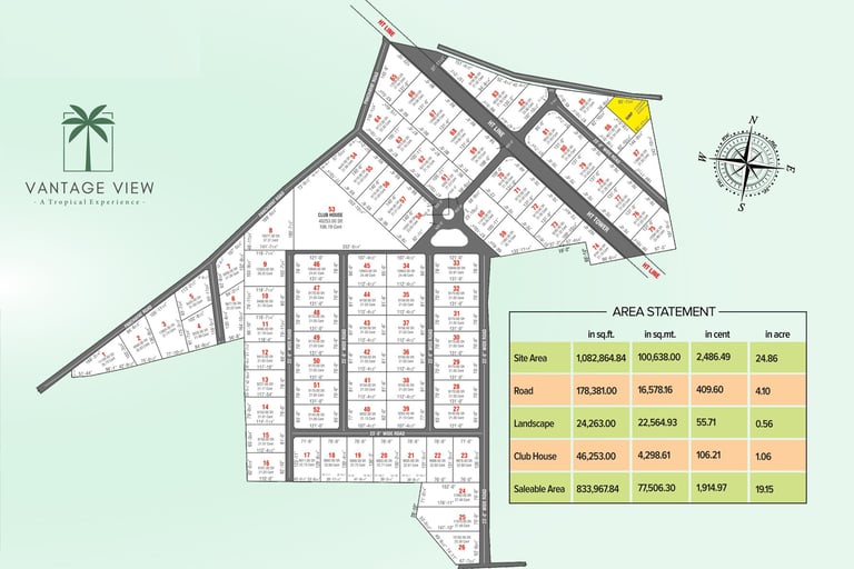 a map of a map of a building with a compass