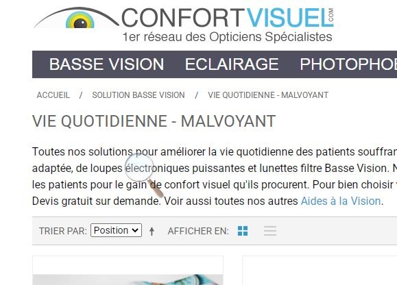 confort visuel magasin basse vision