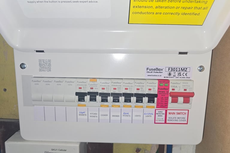 New FuseBox consumer unit installed after a melted fuse board was found in Grays
