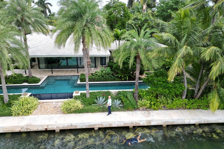 Seawall Contractor Assessing a Seawall in Miami