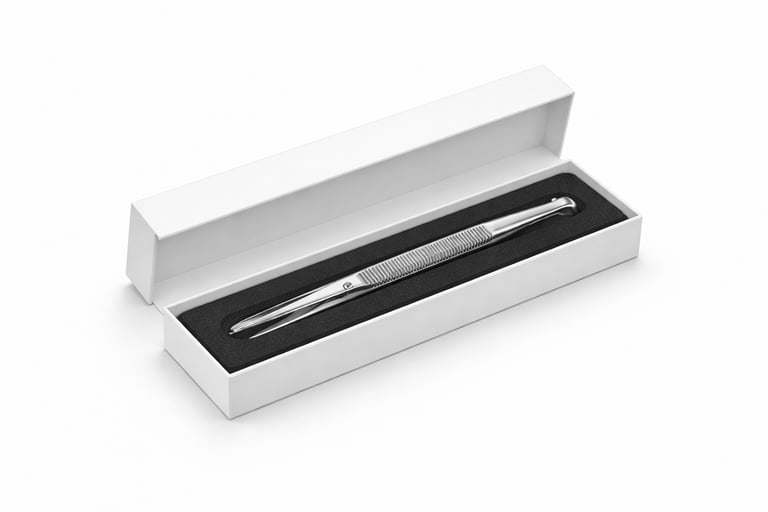 OEM custom tweezers with branded packaging for export