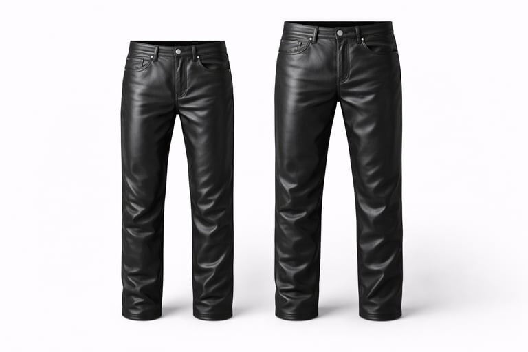Black leather pants and trousers with clean modern finish