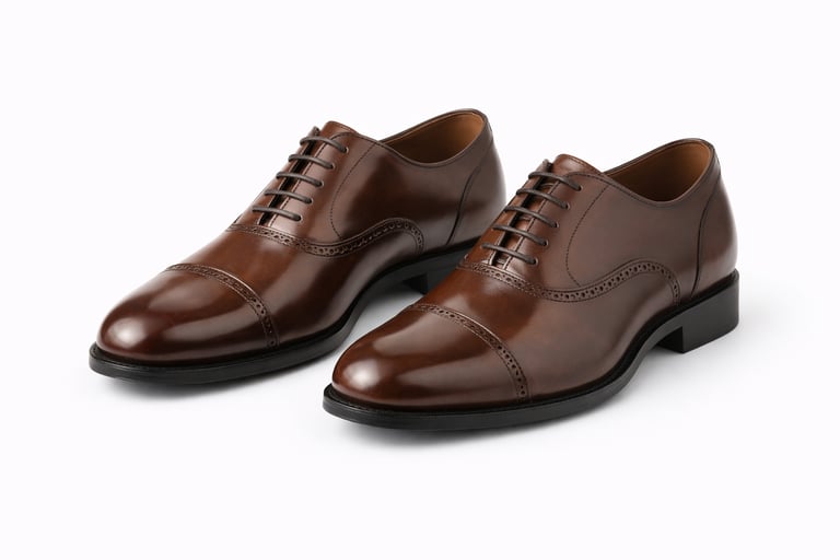 Brown men’s leather dress shoes with classic lace-up design
