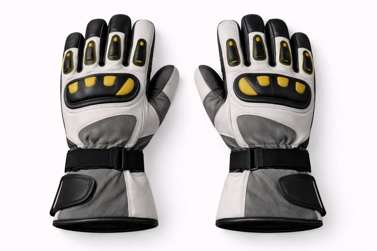Protective leather safety gloves designed for industrial and work use