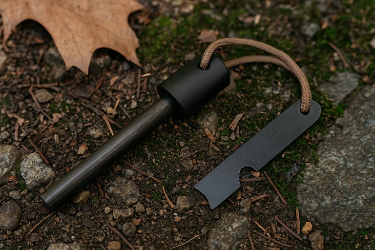 Bayite ferro rod with striker and paracord for outdoor fire making survival gear