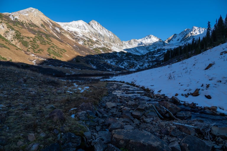Brilliant beauty at sunset high in the Rustlers Gulch basin on an October evening