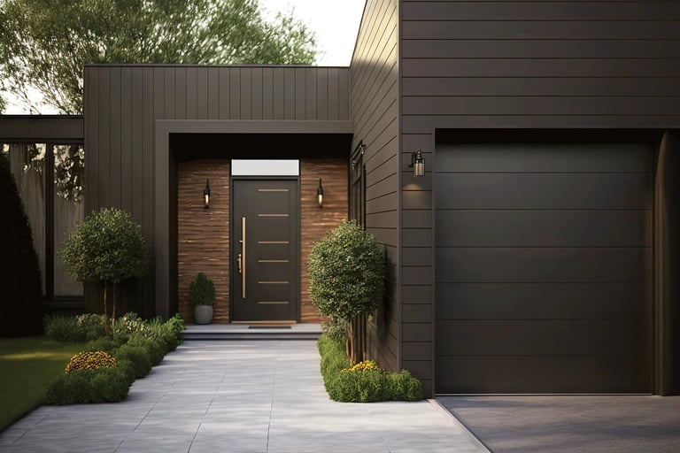 metal siding modern home in des moines