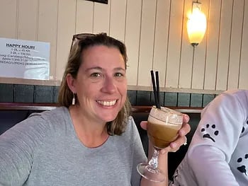 Enjoying an Irish Coffee