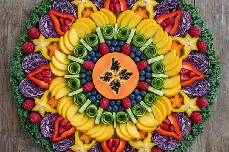Mandala nutritionnel fruits légumes diététique Paris